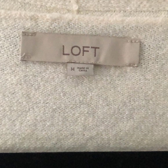 Loft Ivory Cozy Wrap Sweater, Size Medium - Picture 6 of 11